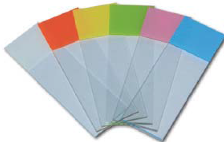 Стекло предметное, 25×75×1 мм, шлиф. кр. 90°, оранжевое поле для маркировки, 50 шт/уп, 5000 шт/кор.