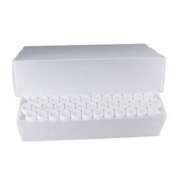 Виала 60 мл, темное стекло, с крышкой винтовой 24-400 с отверстием, ПП, ребристая, белая, с септой Natural PTFE/White Silicone, 3 мм, 100 шт/уп, имп - Упаковка