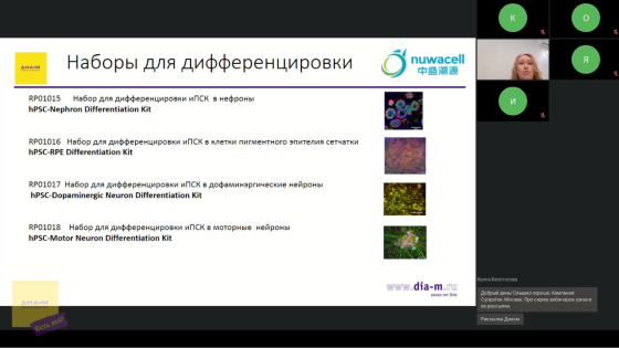 Повестка данного вебинара – обсуждение сред и добавок для культивирования клеток, которые компания Диаэм может предложить. Мы обсудим не только базальные среды и добавки, но и расскажем про среды для работы с ПСК и аналоги Матригеля из Китая.