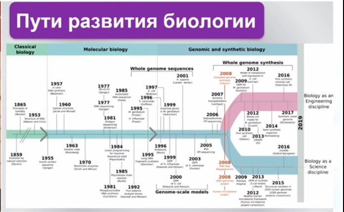 процесс развития биологии