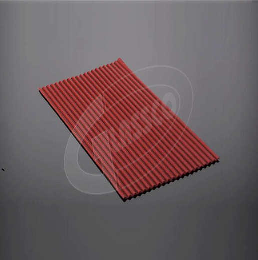 Коврик резиновый, 350×150 мм, гофрированный, 4 шт./уп., Glassco, Индия