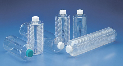 Роллерные бутыли 850 см², ПС, ребристые стенки, невент. крышка, 20 шт./уп., 20 шт./кор.