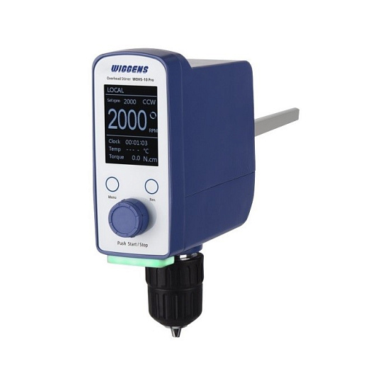 Мешалка верхнеприводная, до 20 л по воде, до 2000 об/мин, WOHS-10 Pro