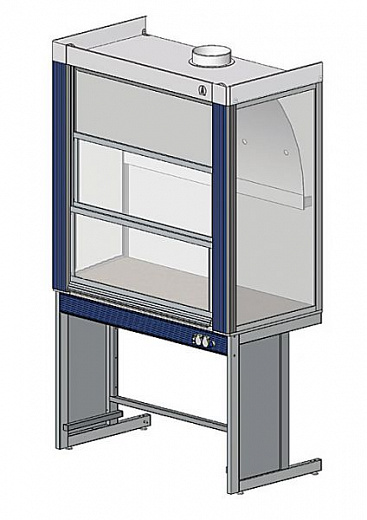 Шкаф вытяжной общего назначения, ширина 120 см, глубина 70 см, корпус – металл, столешница – цельная керамика Fridurit 20, подъемных экрана