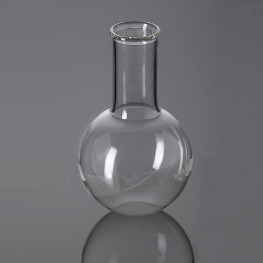 Колба круглая плоскодонная, 300 мл, d 93 мм, цилиндр. горловина 34 мм, Glassco