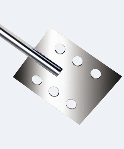 Перемешивающий элемент лопастной, квадратный, 6 отверстий, d 50 мм, длина 300 мм, нержавеющая сталь