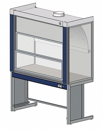 Шкаф вытяжной общего назначения, ширина 150 см, корпус – металл, столешница – н/ж сталь, 2 подъемных экрана