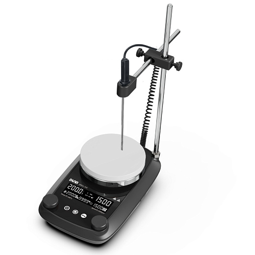 Мешалка магнитная, объём по воде 20 л, d платформы 135 мм, нагрев до 340 °С, 50-1500 об/мин, DMS5-340 package, DLab, Китай