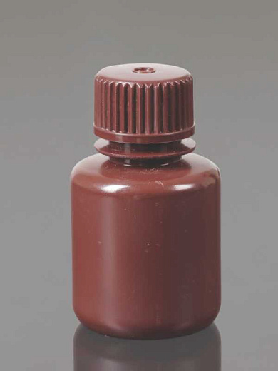 Бутыли для реагентов, 4 мл, ПЭВП, коричн., узкогорл., нестерильные, автоклавир., крышка ПЭВП непролив., 12 шт./уп., Glassco