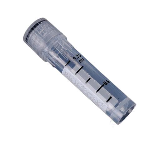 Криопробирки 2 мл, ПП, высота 47,5 мм, конические, с юбкой, внешняя резьба, стерильные, матовое поле для маркировки, бесцветные, Biologix, Китай