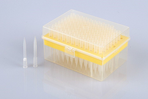 Наконечники универсальные, до 200 мкл, прозрачные, стерильные, без ДНКаз, РНКаз, пирогенов, в штативе, NEST, Китай