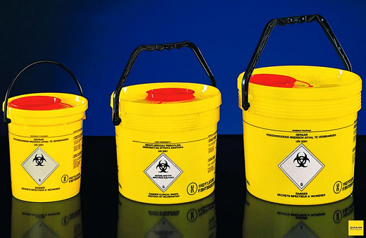 Контейнер 7 л, ПЭ, цилиндрический, для отходов, с ручкой