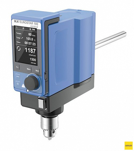 Мешалка верхнеприводная, до 100 л по воде, до 1300 об/мин, со съемным дисплеем, Eurostar 100 control