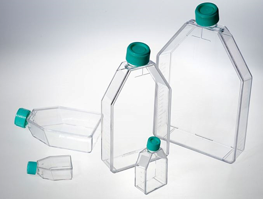 Флаконы культуральные, вентилируемая крышка, обработанная поверхность (ТС), полистирол, стерильные