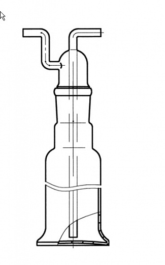 Склянка для промывания газов с пробкой, 250 мл, горловина 29/32, высота 273 мм, стекло