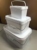 Ведро, 11 л, прямоугольное, крышка белая, металлическая ручка, белый полипропилен, Россия