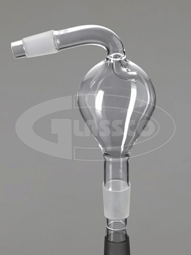 Ловушка с наклоном, c каплеуловителем, грушевидная, нижний керн 14/23, верхний керн 14/23, боросиликатное стекло, Glassco