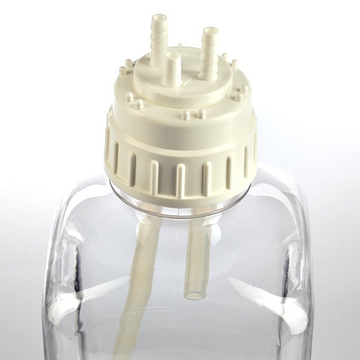 Крышки ПП с трубками внутреннего диаметра 6 мм, для бутылей 83B, для асептического переноса жидкости с присоединением фильтрующих насадок, 1 шт/уп, 6 шт/кор