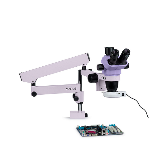 Микроскоп стерео, до 45х, по схеме Грену, для ремонта и пайки, Stereo D7TR LCD, Magus