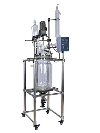 Реактор лабораторный, 400 °С, 10 л, S-10L, с рубашкой, верхнеприводной мешалкой, штативом, ZZKD