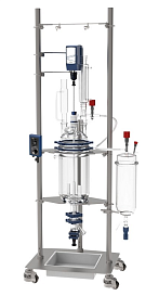 Реактор химический 50 л, EZChem, DN300, с рубашкой, с верхнеприводной мешалкой OHS.4DF, Wiggens