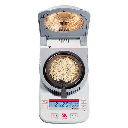 Анализатор влагосодержания, 0,5-110 г, 160 °С, ± 0,05 %, MB25, вид сверху, Ohaus