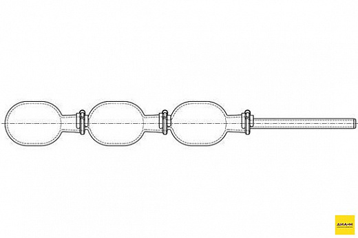 Трубка шариковая 20 мл с тремя отделениями, для разделения смеси веществ