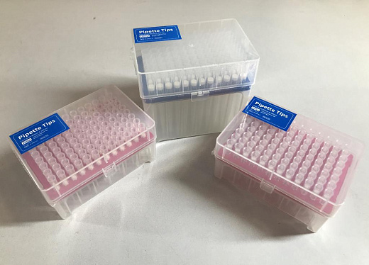 Наконечники до 100 мкл, короткие, с фильтром, стерильные, свободные от ДНКаз, РНКаз, 96 шт./штатив, Servicebio Китай