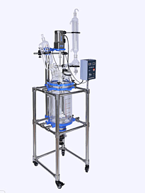 Реактор лабораторный, 400 °С, 100 л, EXS-100L, с рубашкой, верхнеприводной мешалкой с взрывобезопасным исполнением, штативом