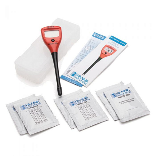 рН-метр, 0-14±0,2, карманный, рН-электрод HI1271, HI98100, Checker Plus, комплект, Hanna